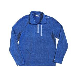 Hi-Tec Burgess Microfleece Pullover Sweater Quarter Zip Blue Outerwear Medium